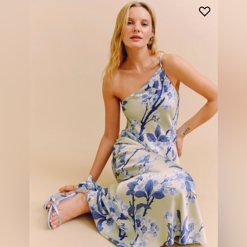 NWT Reformation Olesia Satin Dress Ivory - Size 8